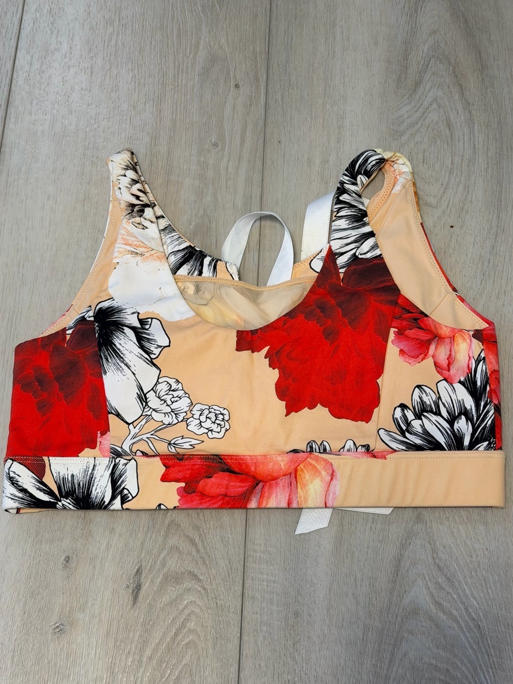 Carbon38 Floral Sports Bra Crop Top Large